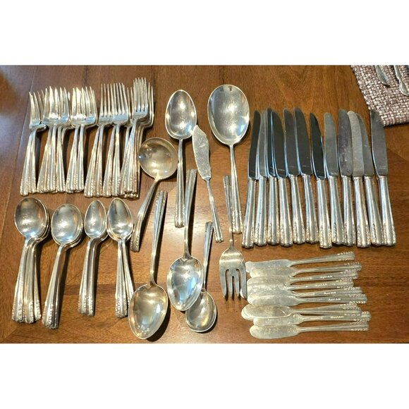 Alvin Chapel Bells Sterling Silver Flatware Set 1939 Service For 10 Plus HS107 - Picture 1 of 16
